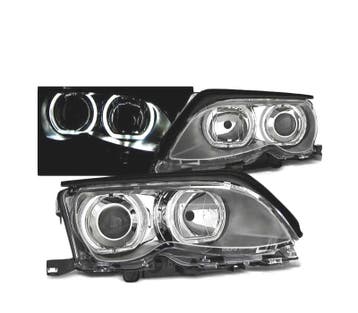 PHARES LED ANGEL EYES POUR BMW E46 01-05 CHROMÉ, Verzenden