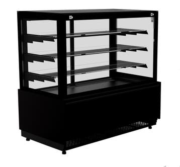 Koelvitrine | 420L | Zwart | +4°C/+12°C | 4 Schappen |, Verzenden