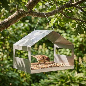 vidaXL Hangend vogelvoederhuisje Roestvrij staal zilver, Verzenden, Nieuw