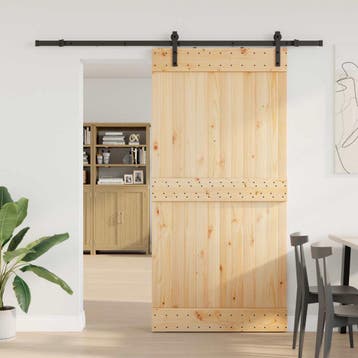 vidaXL Schuifdeur NARVIK Naturel en Zwart 100 x 210 cm, Verzenden, Nieuw