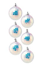 6x Discobal Ø 6 cm Klein Iridescent Zilver Discobol Spiegelb, Ophalen of Verzenden