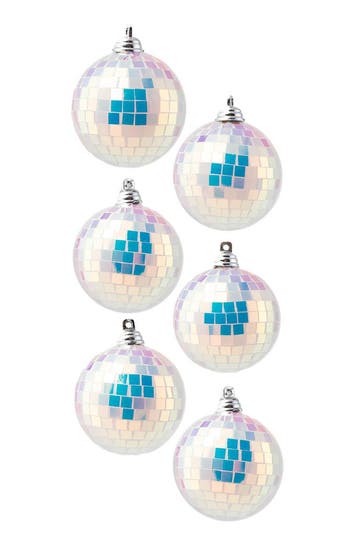 6x Discobal Ø 6 cm Klein Iridescent Zilver Discobol Spiegelb, Ophalen of Verzenden