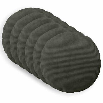 vidaXL Kussensloop 6 pcs HEERLEN Antracietkleurig Ø 50 cm, Verzenden, Nieuw