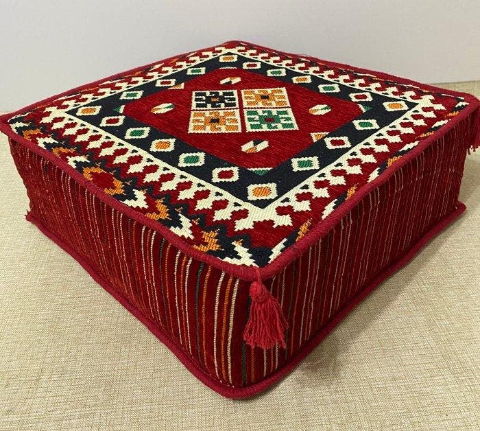 Kelim - 60 cm - 60 cm - Poef en kussen, Antiek en Kunst, Kunst | Designobjecten