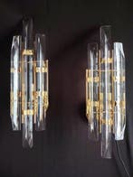 Lampe murale (2) - Cristal, Métal - Appliques murales, Antiquités & Art