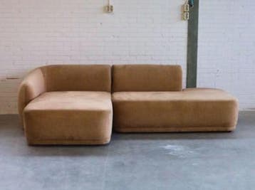 4x6 sofa X5 – Modulaire Design Bank Beige Velours -, 250 tot 300 cm, 125 tot 150 cm, Verzenden, Eclectisch