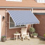 vidaXL Luifel handmatig uittrekbaar 300 cm blauw en witte, Verzenden