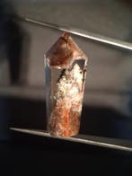 Crystal point of Phantom Quartz - multicolored scenic - hexa, Verzenden, Nieuw
