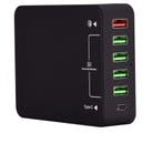 DrPhone WL3 6-poorten Wandoplader -60W USB-laadstation Hub, Télécoms, Verzenden
