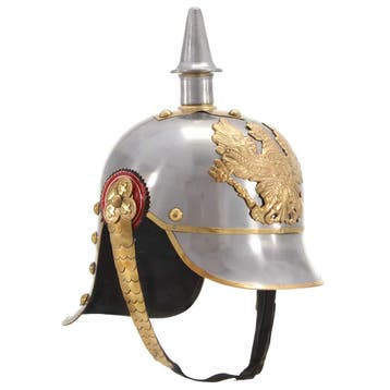 vidaXL Pickelhaube Germaans replica LARP staal zilverkleurig, Collections, Verzenden