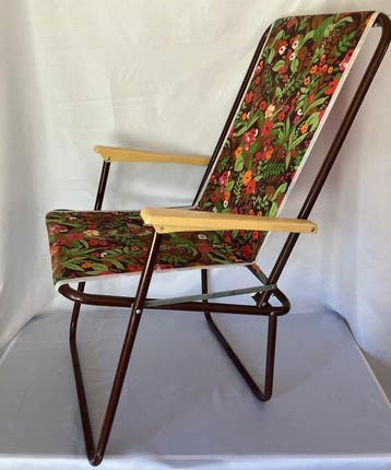 Stoel - Metaal - Vintage retro klapstoel, Antiek en Kunst