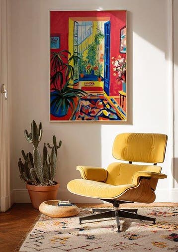 E. García - El patio amarillo XL, Antiquités & Art, Art | Peinture | Moderne