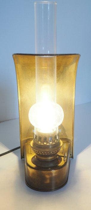 Den Haan Rotterdam - Lampe de table - Laiton, Verre - Lampe, Antiek en Kunst