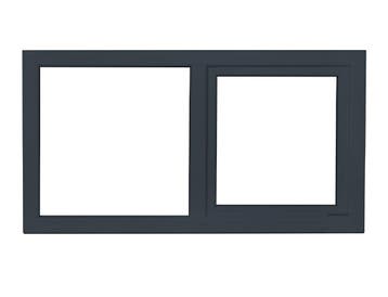 PVC raam draaikiep-vast b150xh80 cm Antraciet, Gevelraam of Ruit, 80 tot 120 cm, Nieuw, Ophalen of Verzenden