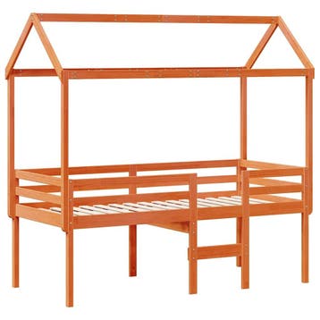 vidaXL Hoogslaper met dak massief grenenhout wasbruin 90x190, Verzenden, Nieuw