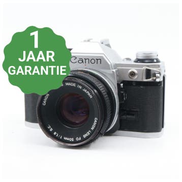 Canon AE-1 zilver + FD 50mm f/1.8 S.C. | Tweedehands, Verzenden