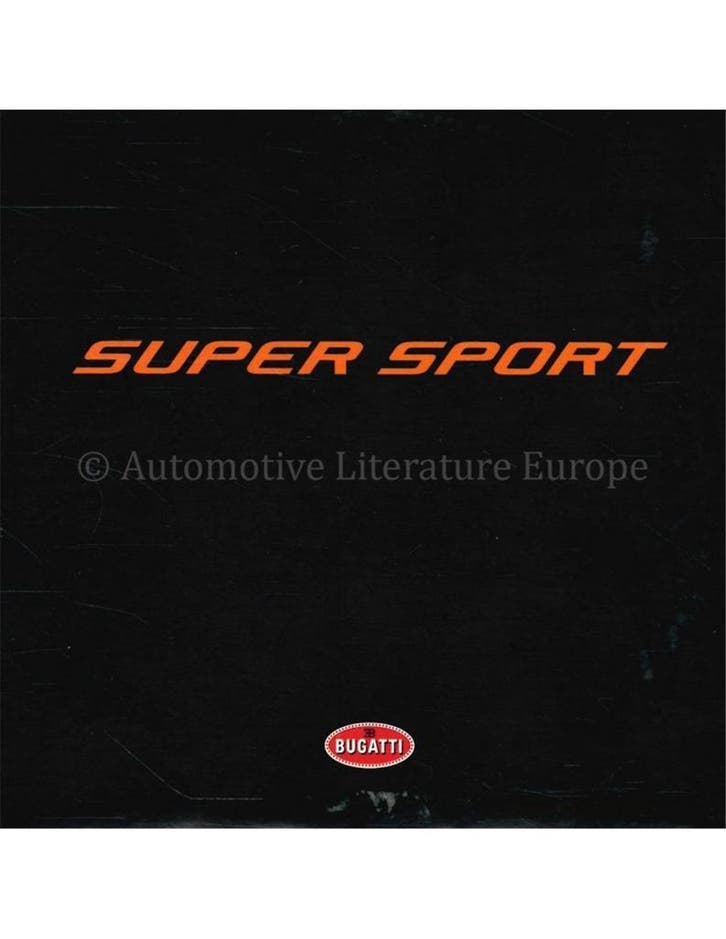 2010 BUGATTI VEYRON SUPER SPORT PERS CD, Autos : Divers, Modes d'emploi & Notices d'utilisation