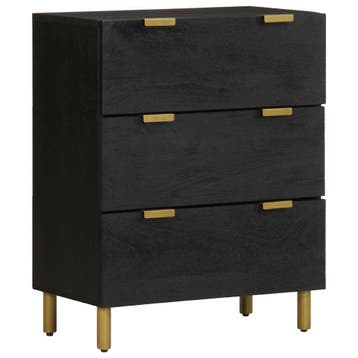 vidaXL Dressoir 60x33x75 cm bewerkt hout zwart, Huis en Inrichting, Verzenden, Nieuw