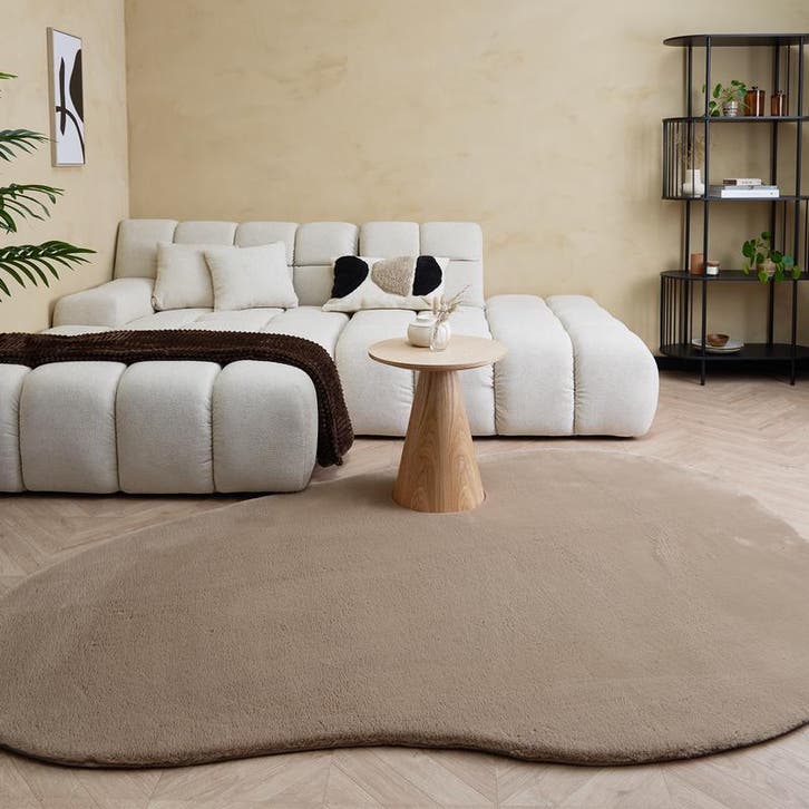 Tapis asymétrique Faux Fur - taupe - 160 x 230 cm | pile, Huis en Inrichting, Stoffering | Tapijten en Vloerkleden, Verzenden