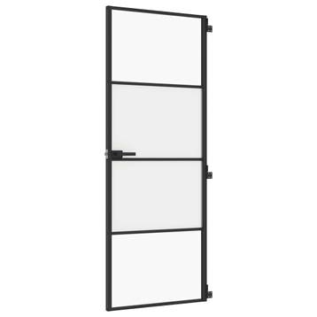 vidaXL Binnendeur smal 76x201,5 cm gehard glas en aluminium, Verzenden