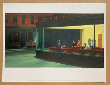Edward Hopper (After) - Nighthawks, 1942 - Artprint - 79 x