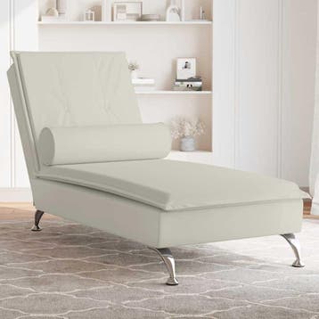 vidaXL Massage chaise longue met bolster fluweel roze, Verzenden