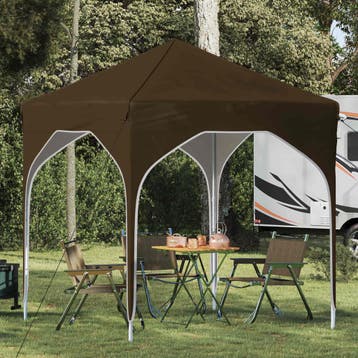 vidaXL Pop-up Feesttent 194 x 194 x 245 cm Taupe, Tuin en Terras, Verzenden, Nieuw