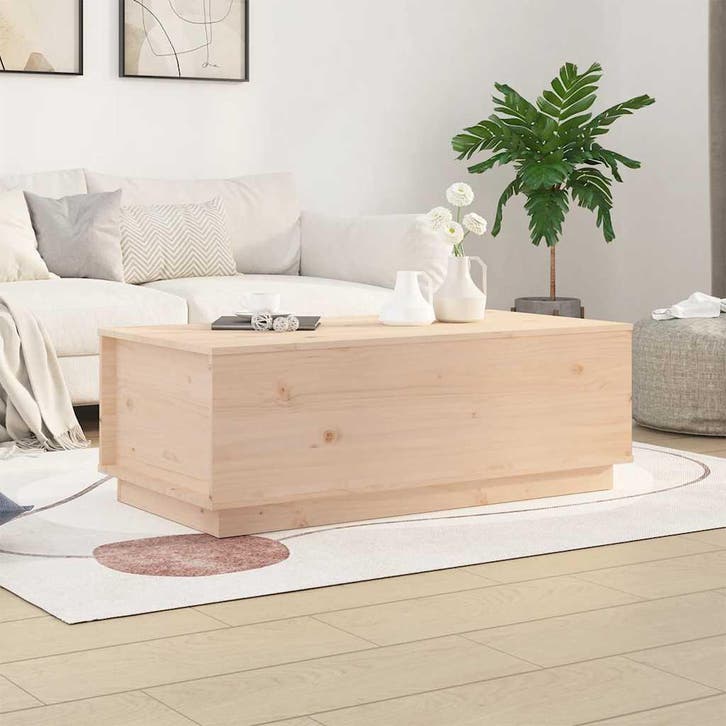 vidaXL Salontafel 100x50x35 cm massief grenenhout, Huis en Inrichting, Tafels | Salontafels, Nieuw, Verzenden