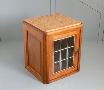 Vitrinekast - Presentatiekastje - Marmer, Eikenhout,