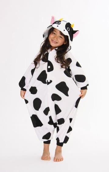 KIMU® Onesie Koe Pak 128-134 Koeienpak Kostuum Zwart Wit Gev, Ophalen of Verzenden, Nieuw