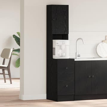 vidaXL Keukenbuffet met lade met plank Zwart Eiken 32 x 50 x, Maison & Meubles, Verzenden