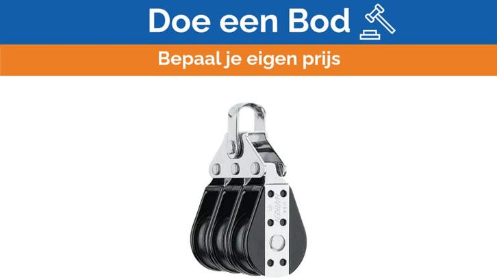 Bieden: Harken 129 38 mm Triple Big Bullet Block, Watersport en Boten, Zeilen en Zeiltoebehoren, Ophalen of Verzenden