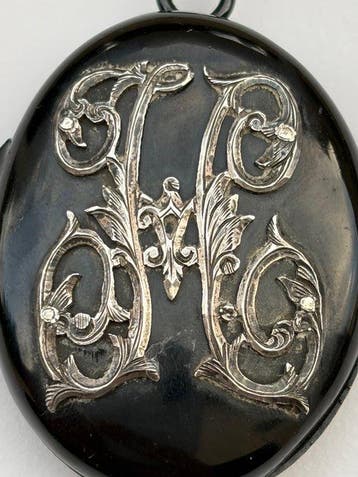 • Rouwmedaillon Vittoriano XL in zwarte onyx en zilver – 5