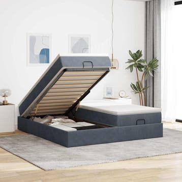 vidaXL Ottoman bed met matrassen 200x200cm fluweel, Verzenden, Nieuw