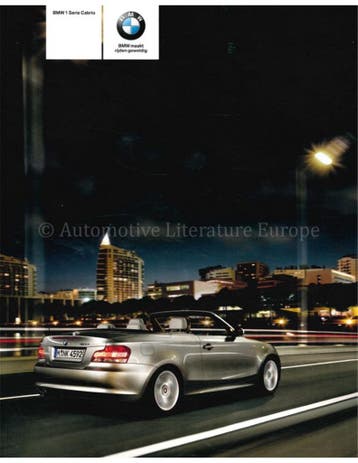 2008 BMW 1 SERIE CABRIOLET BROCHURE DUTCH