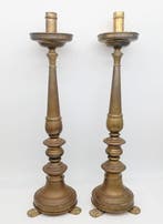 Kaarsenhouder (2) - Messing - Liturgische kandelaars - 43 cm