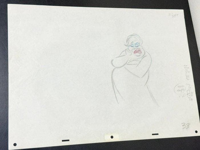 Walt Disney - Originele animatietekening van Ursula (1989) -, Collections, Disney
