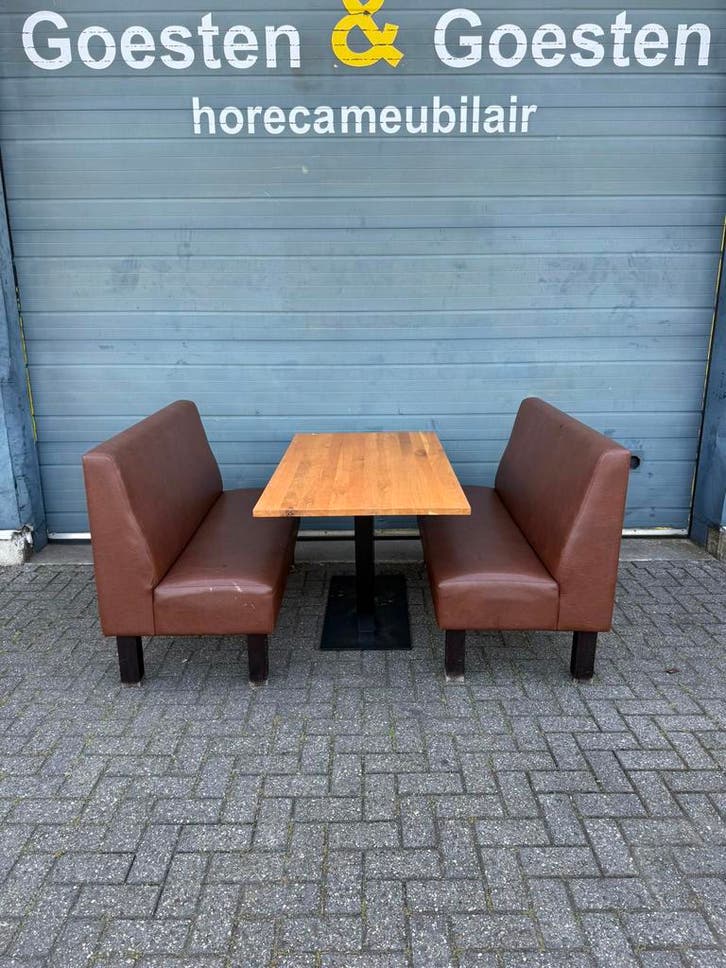 Gebruikte Set Banken + Tafel, Maison & Meubles, Tables | Tables à manger, Enlèvement
