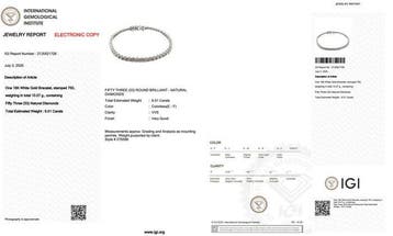 Armband - 18 karaat Witgoud - 6.01ct. tw. Diamant