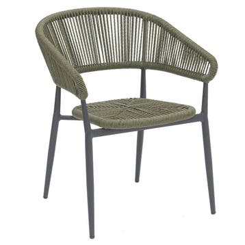 Stoel | PVC Rotan/Aluminium | Groen | Grijs Frame |, Verzenden