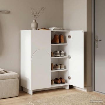 vidaXL Schoenenkast 73 x 38 x 87,5 cm Bewerkt hout Wit, Verzenden, Nieuw