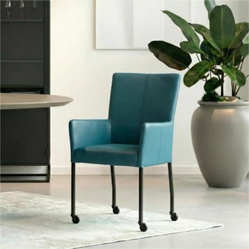 Set van 8 Leren eetkamerstoelen Deal met armleuning -, Ophalen of Verzenden, Nieuw, Leer