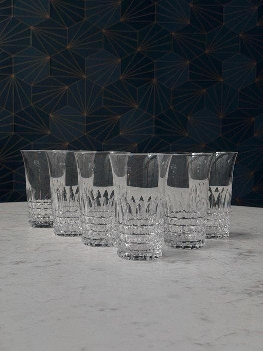 Val Saint Lambert - Drinkglas (6) - Service MERY / ESNEUX -, Antiquités & Art, Art | Objets design