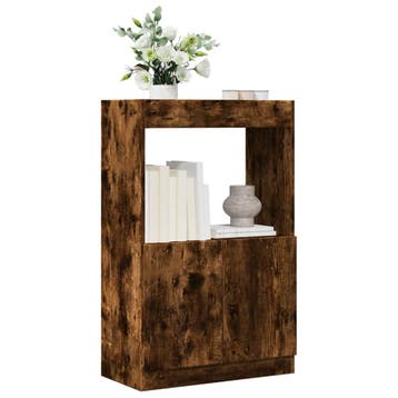 vidaXL Hoge kast 63x33x100 cm bewerkt hout gerookt, Verzenden, Nieuw