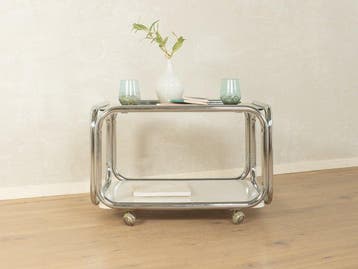 Salontafel - Staal, rookglas - Jaren zeventig – Ruimtevaart