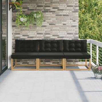 vidaXL Buiten Midden Sofa Massief Acacia Hout Wit, Verzenden, Nieuw
