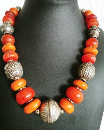 Argent, Résine - Collier - Berbère Maroc