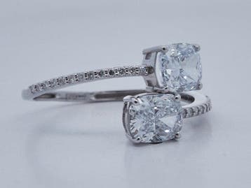 Zonder minimumprijs - Ring - 14 karaat Witgoud - 2.16ct. tw.