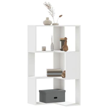 vidaXL Boekenkast 3-laags hoek 50x50x102 cm bewerkt hout wit, Verzenden