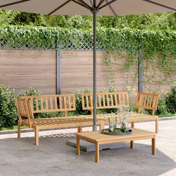 vidaXL Tuinhoekbanken 2 st pallet massief acaciahout, Tuin en Terras, Verzenden, Nieuw